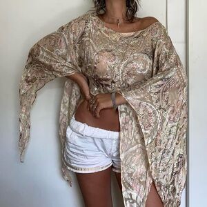 Vintage Boho Paisley Kimono Top